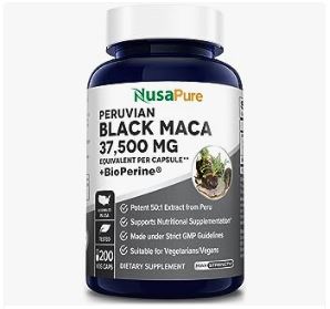 NusaPure Black Maca Root 37,500mg per caps (50:1 Extract) 블랙마카 복용후기 모음